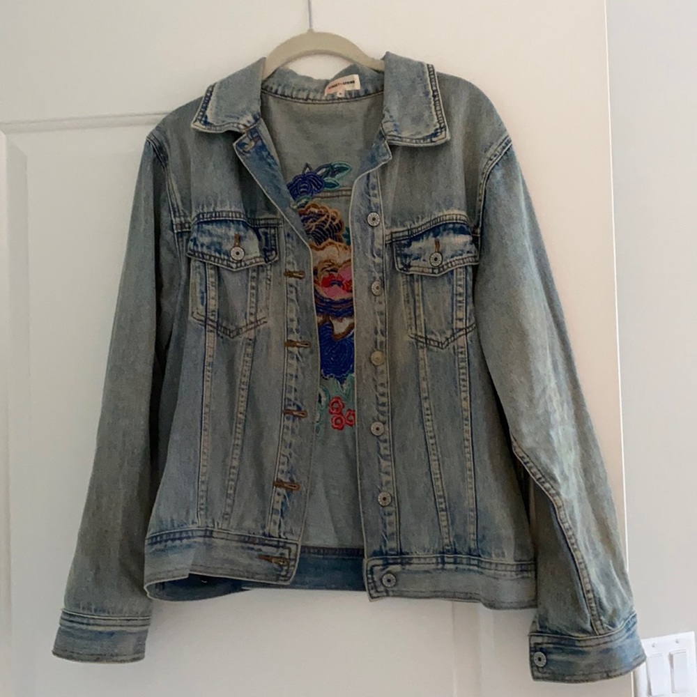 Bloomingdale’s embroidered denim jacket